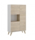 Mueble aparador 3 puertas 1 hueco ness en color blanco y natural