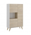 Mueble aparador 3 puertas 1 hueco ness en color blanco y natural