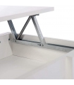 Mesa de centro elevable Gala color blanco con hueco interior para guardar cosas. Sayez