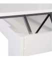 Mesa de centro elevable Gala color blanco con hueco interior para guardar cosas. Sayez