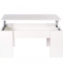 Mesa de centro elevable Gala color blanco con hueco interior para guardar cosas. Sayez