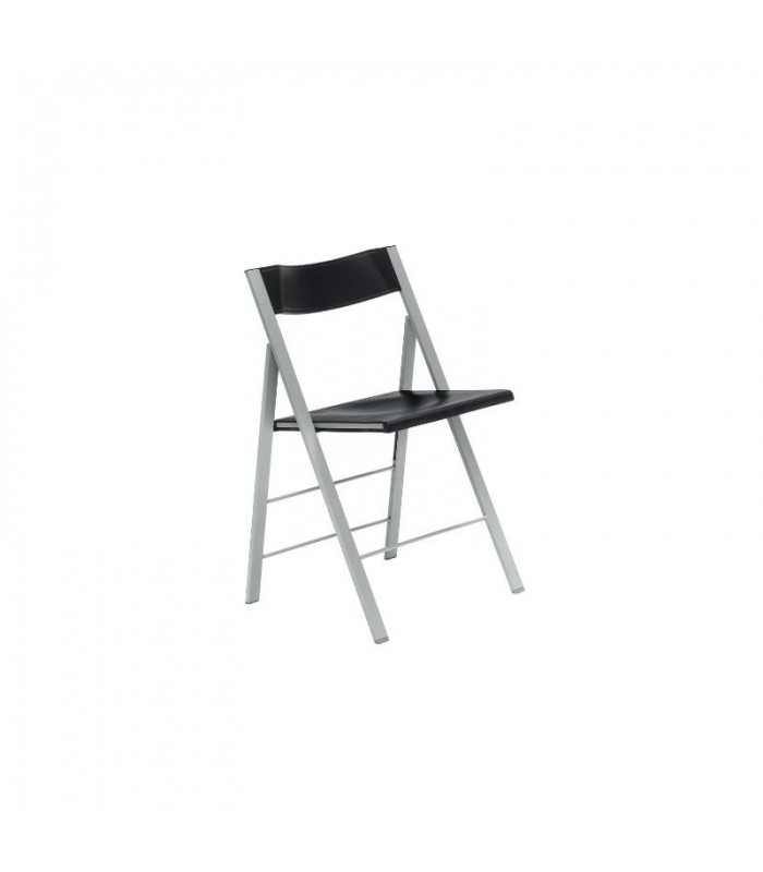 Silla plegable Pisa color negro diseño ultrafino ergonómica, cómoda y barata. Sayez