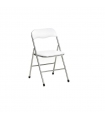 Silla plegable Ibiza color blanco diseño ergonómica, cómoda y barata, respaldo y asiento acolchados. Sayez