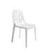 Silla exterior apilable Praga color blanco, ergonómica y cómoda, interior y exterior. Sayez