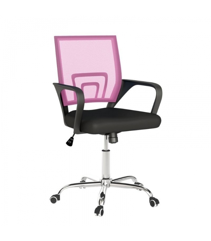 Silla de oficina Sochi color Rosa, cómoda y ergonómica, silla escritorio barata y de calidad. Sayez