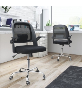 Silla de oficina Bucarest color Negro, silla despacho cómoda y ergonómica, silla escritorio barata y de calidad. Sayez