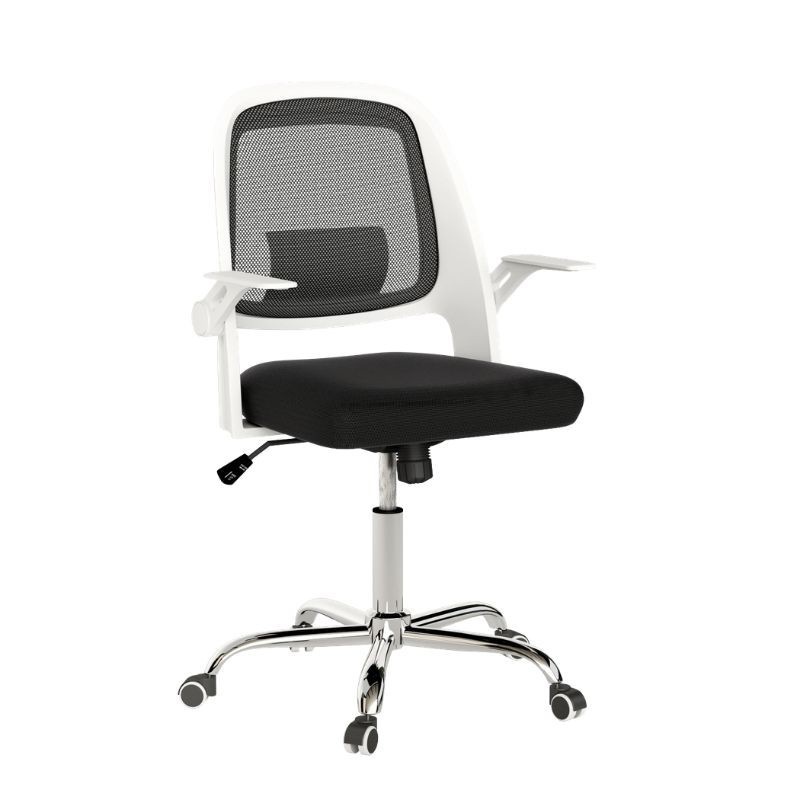 Silla de oficina Kiev color Blanco y Negro, cómoda y ergonómica, silla escritorio barata y de calidad. Sayez