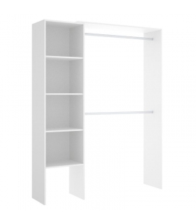 Armario Vestior Suit Blanco reversible y adaptable. 4 estantes y 2 barras de colgar. Medidas 140-110 cm, barato. Sayez