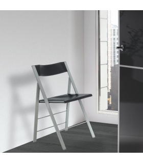 Silla plegable Pisa color negro o blanco diseño ultrafino ergonómica, cómoda y barata. Sayez