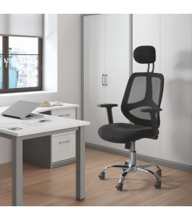 Silla de oficina y escritorio Soul. Color negro, ergonómica, cómoda y muy barata. Transpirable. Sayez