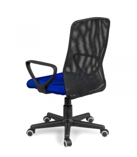 Silla de oficina y escritorio Coco color azul trasera, cómoda, ergonómica y barata. Sayez