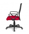 Silla de oficina y escritorio Coco color rojo lateral, cómoda, ergonómica y barata. Sayez