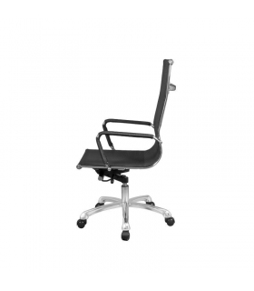 Silla de oficina y escritorio Bolonia lateral color negro, barata, elegante y cómoda. Sayez