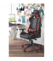 Silla de oficina gaming Silverstone negra y roja, ergonómica y cómoda a buen precio. Sayez