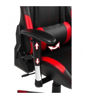 Silla de oficina gaming Silverstone negra y roja, brazos 2D con ajuste horizontal, ergonómica y cómoda. Sayez