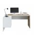 Mesa escritorio con cajonera y estante Blanco y Roble Canadian |SAYEZ|