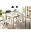 Conjunto Mesa Ness Natural y 4 sillas Tower Blancas