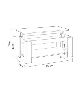 Mesa Centro Elevable Blanca Ambit, pictograma |SAYEZ|