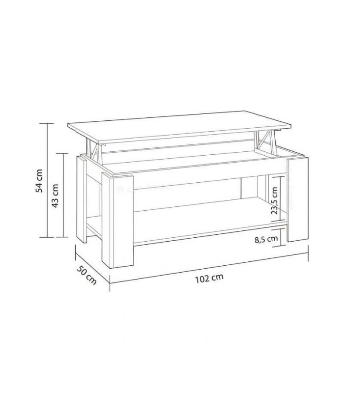 Mesa Centro Elevable Blanca Ambit, pictograma |SAYEZ|
