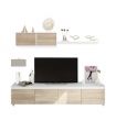 Salón Alida Mediterráneo Blanco Artik y Roble Canadian 200 cm |SAYEZ|