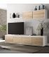 Salón Alida Mediterráneo Blanco Artik y Roble Canadian 200 cm, en ambiente |SAYEZ|