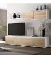 Salón Alida Mediterráneo Blanco Artik y Roble Canadian 200 cm, en ambiente |SAYEZ|