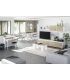 Salón Alida Mediterráneo Blanco Artik y Roble Canadian 200 cm, en ambiente |SAYEZ|