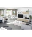 Salón Alida Mediterráneo Blanco Artik y Roble Canadian 200 cm, en ambiente |SAYEZ|