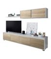 Salón Alida Mediterráneo Blanco Artik y Roble Canadian 200 cm|SAYEZ|
