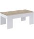 Mesa Centro Elevable Mediterráneo Roble Canadian y Blanco Artik 100 cm|SAYEZ|