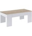 Mesa Centro Elevable Mediterráneo Roble Canadian y Blanco Artik 100 cm|SAYEZ|