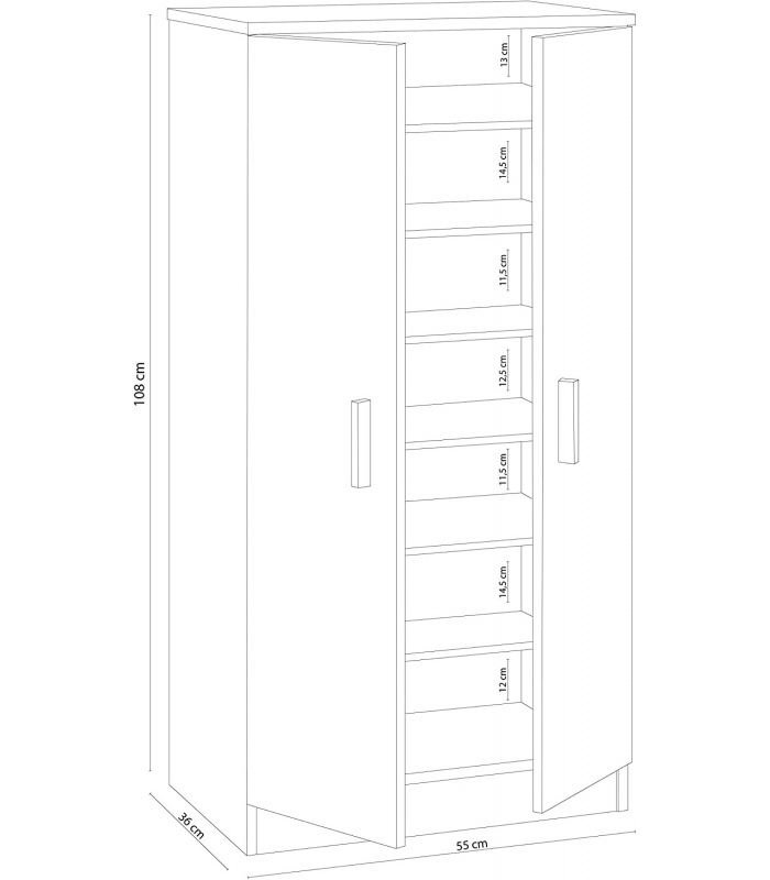 Zapatero Blanco dos Puertas Basic, pictograma |SAYEZ|