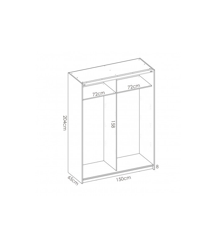 Armario puertas correderas 150 cm