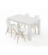 Conjunto Mesa Kendra Blanca y 4 sillas Tower