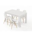 Conjunto Mesa Kendra Blanca y 4 sillas Tower |SAYEZ|