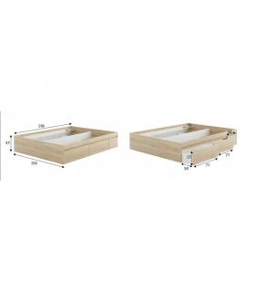 Estructura Cama 4 cajones Roble Canadian |SAYEZ|
