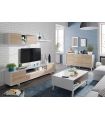 Mueble de salón Belus Blanco y Roble Canadian, en ambiente |SAYEZ|