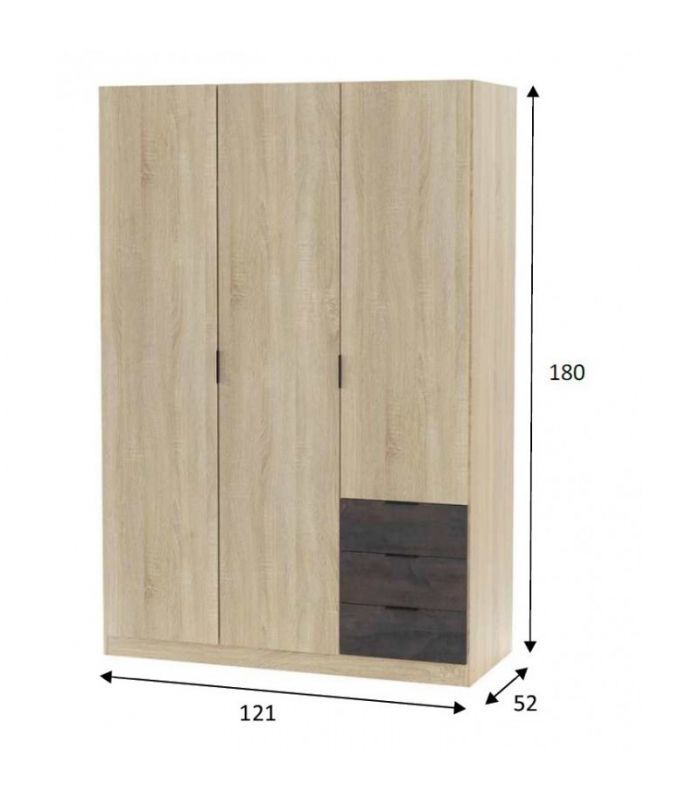 Armario 3 Puertas con 3 Cajones Oxido, pictograma|SAYEZ|