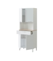 Mueble Auxiliar de cocina con 4 puertas 1 cajón y hueco en color blanco artik y roble canadian. Sayez