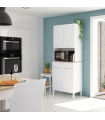 Mueble Auxiliar de cocina con 4 puertas 1 cajón y hueco en color blanco artik y roble canadian. Sayez