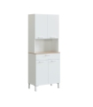 Mueble Auxiliar de cocina con 4 puertas 1 cajón y hueco en color blanco artik y roble canadian. Sayez