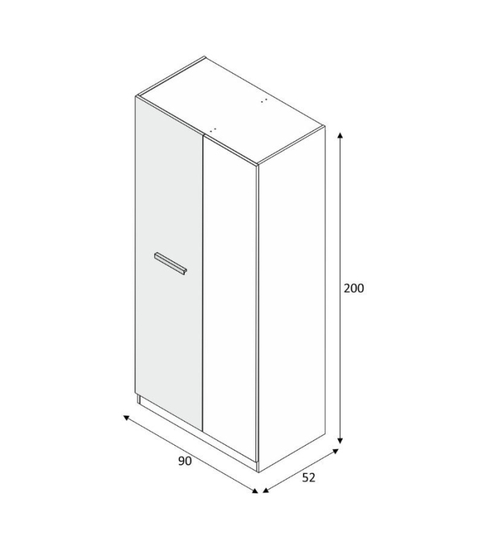 Medidas armario ares. Ancho: 91 cm x Fondo: 52 cm x Alto: 200 cm