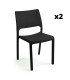 Silla fija apilable Breva color antracita, ergonómica y cómoda, interior y exterior. Pack 2 unidades. Sayez