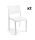 Silla fija apilable Breva color blanco, ergonómica y cómoda, interior y exterior. Pack 2 unidades. Sayez