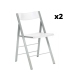 Pack 2 Sillas plegables Pisa color blanco diseño ultrafino ergonómica, cómoda y barata. Sayez