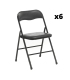 Pack 6 Sillas plegables Ibiza color negro diseño ergonómica, cómoda y barata, respaldo y asiento acolchados. Sayez