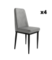 Pack 4 Sillas Oslo color gris para salón y comedor, silla cómoda y barata. Sayez