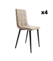 Pack 4 Sillas Boa color beige para salón y comedor, silla cómoda y barata. Sayez