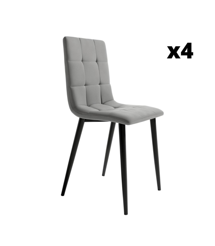 Pack 4 Sillas Boa color gris para salón y comedor, silla cómoda y barata. Sayez