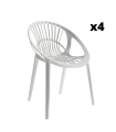 Pack 4 Sillas exterior apilable Ibiza color blanco, ergonómica y cómoda, interior y exterior. Sayez